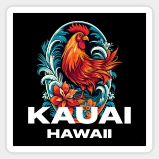 Kauai Hawaii - Rooster (with White Lettering) Magnet